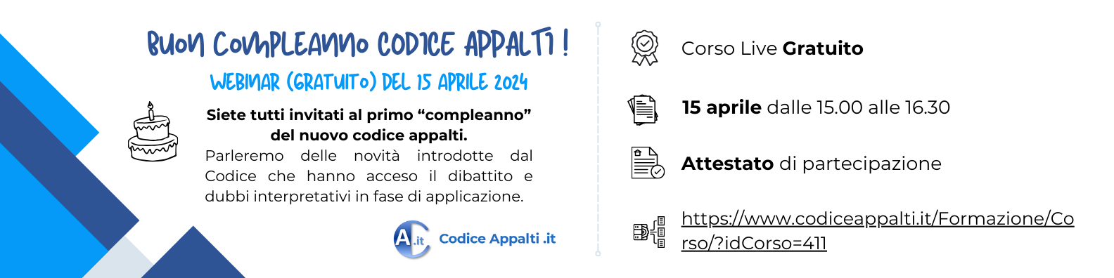 Webinar Live  (gratuito) del 15 aprile 2024