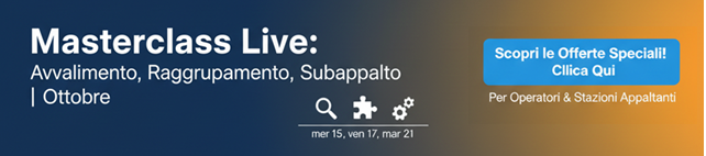 Corsi ottobre AVVALIMENTO, RAGGRUPPAMENTO, SUBAPPALTO