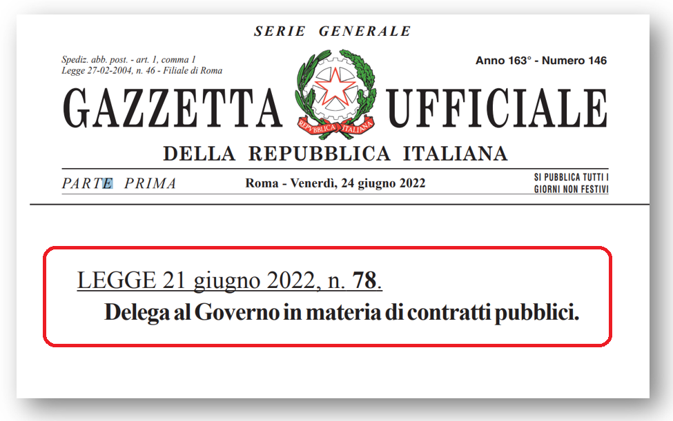 Legge Delega riforma appalti