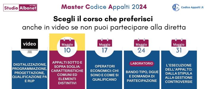 Master sugli appalti pubblici e PNRR