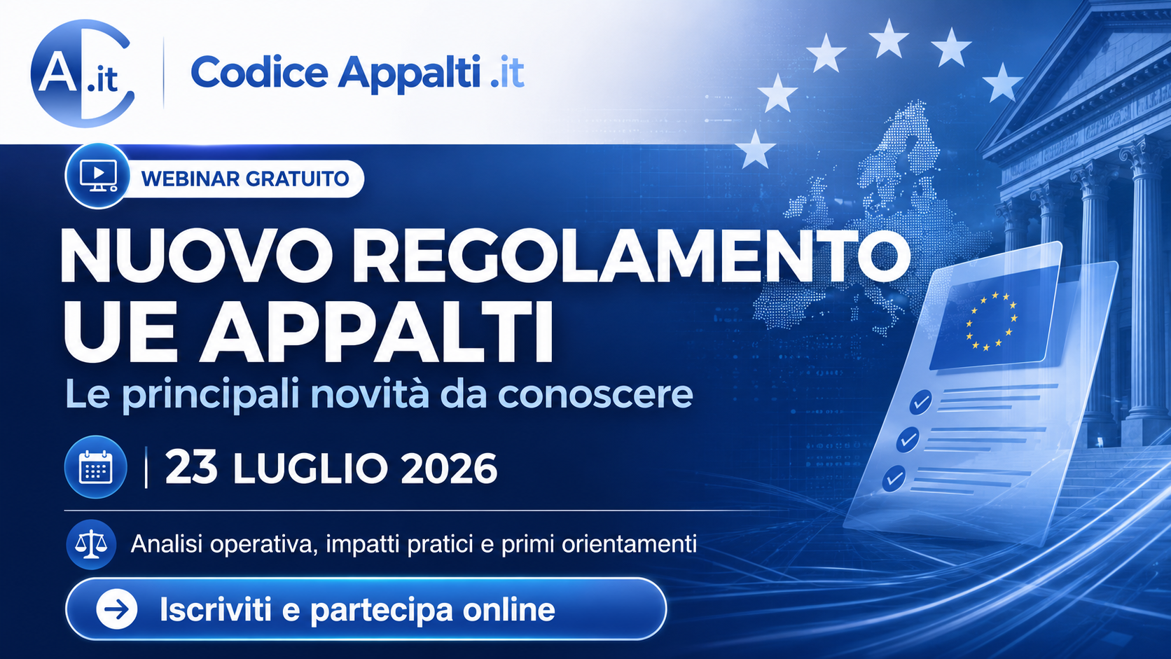 Webinar Live  (gratuito) del 9 luglio 2026